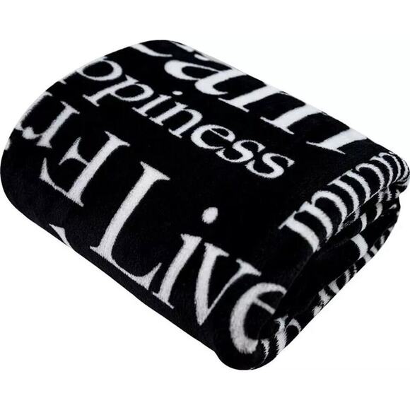 Infinity Republic Other - Inspiring Messages Black Super Plush Blanket - 50x60 Soft Throw Blanket